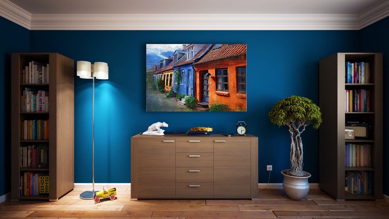 Interior moderno recién pintado en Bilbao